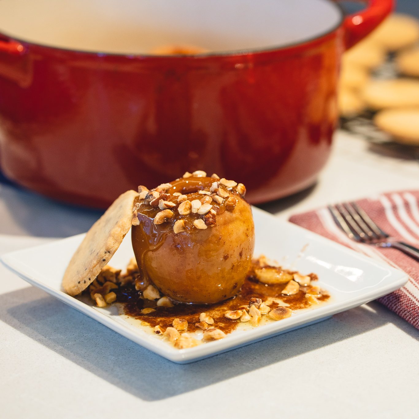 Baked Apples with Chia Short Cookies