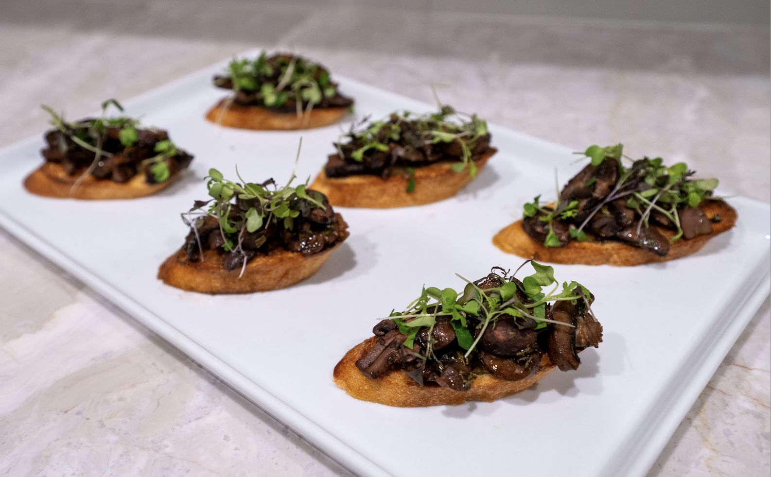 Roasted Mushroom Crostini with Herbs and Wine